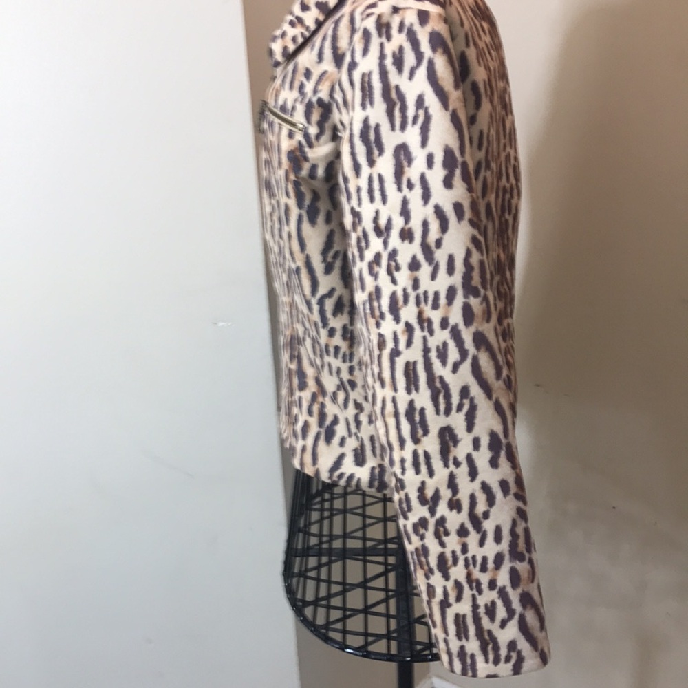 Vintage Sharon Endick Kate PolySuede Crop Leopard Print Jacket in Size M - Picture 5 of 9
